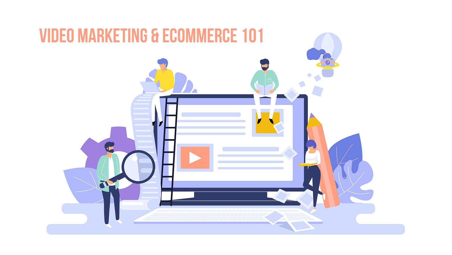 graphics με ανθρώπους πάνω σε μια οθόνη - video marketing